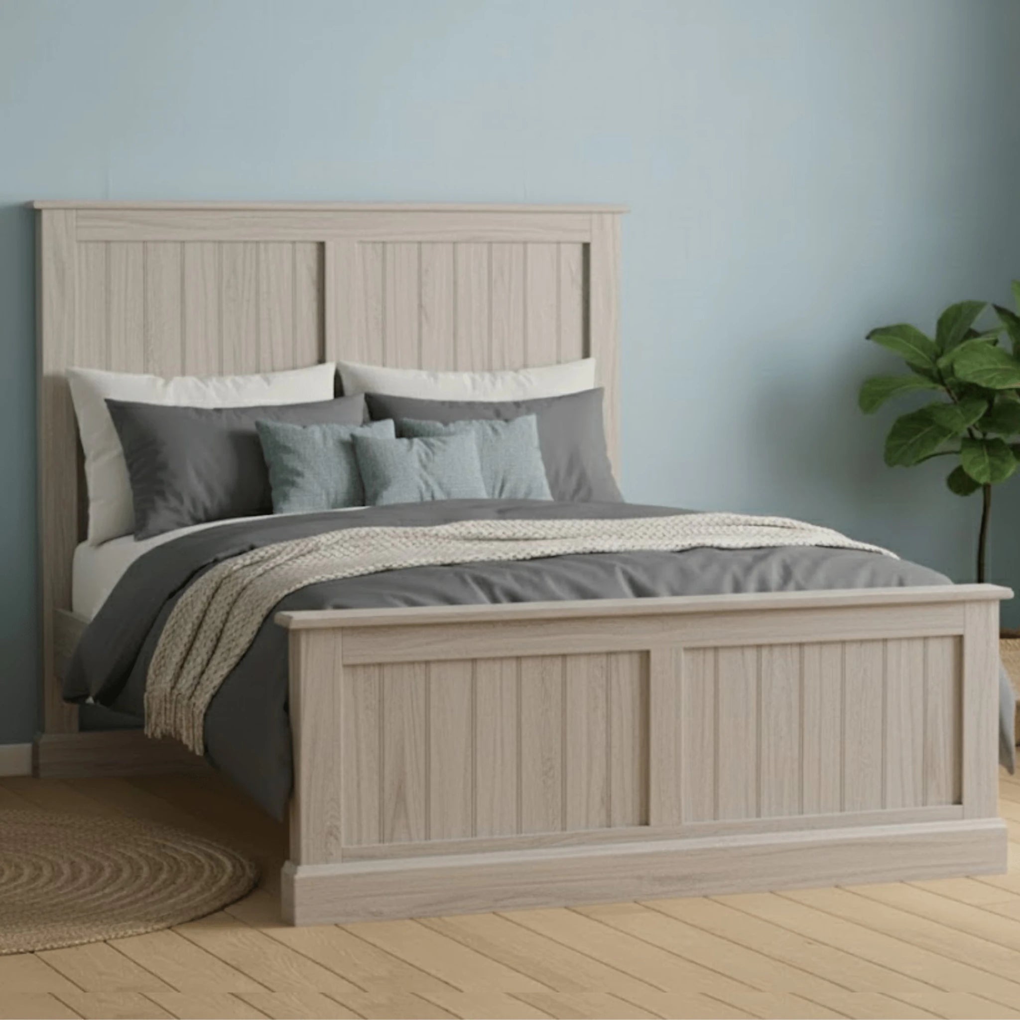 Everton Solid Wood Spindle & Panel Bed Frame - Preston Luxury Furniture -