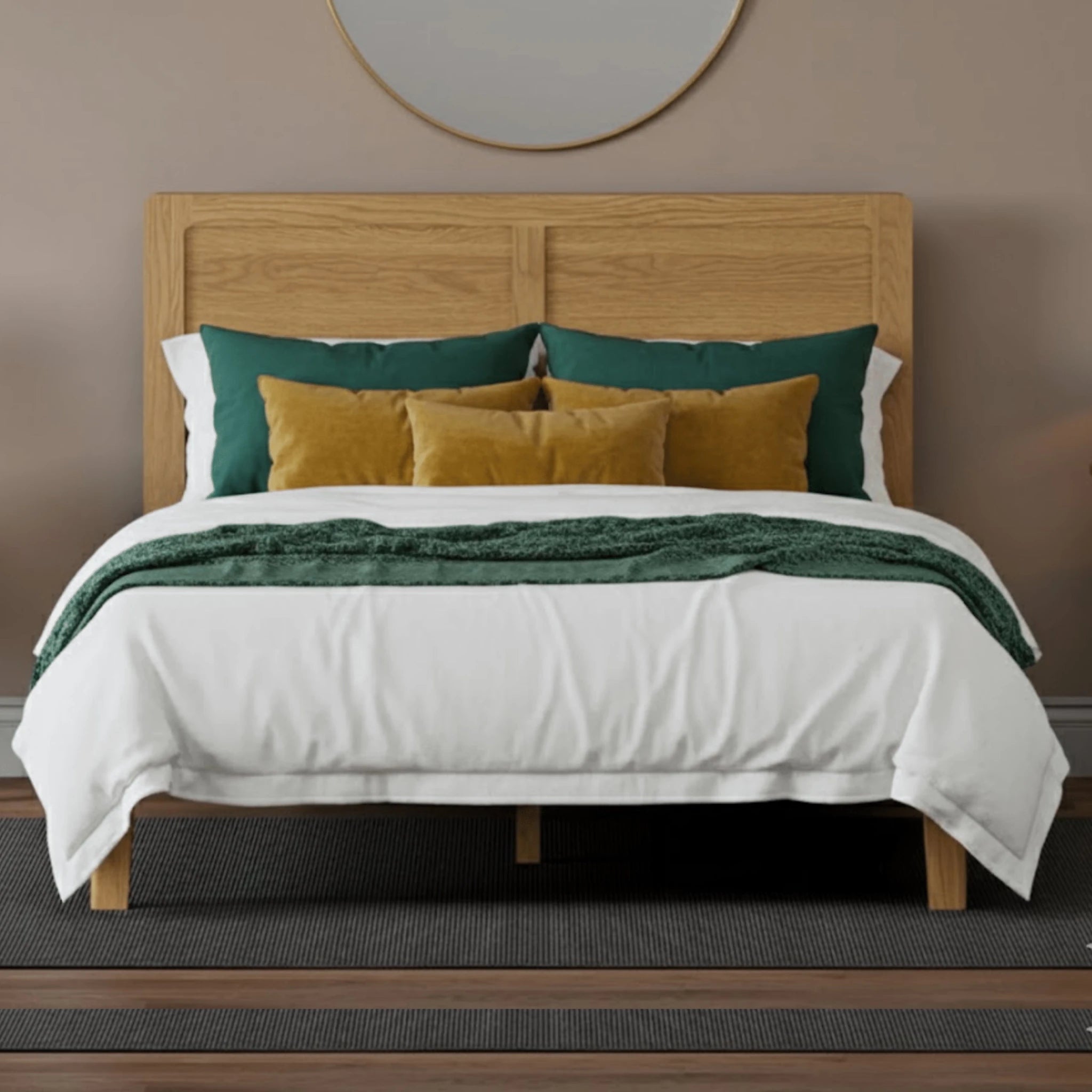Loxton Solid Oak Double Bed - Preston Luxury Furniture