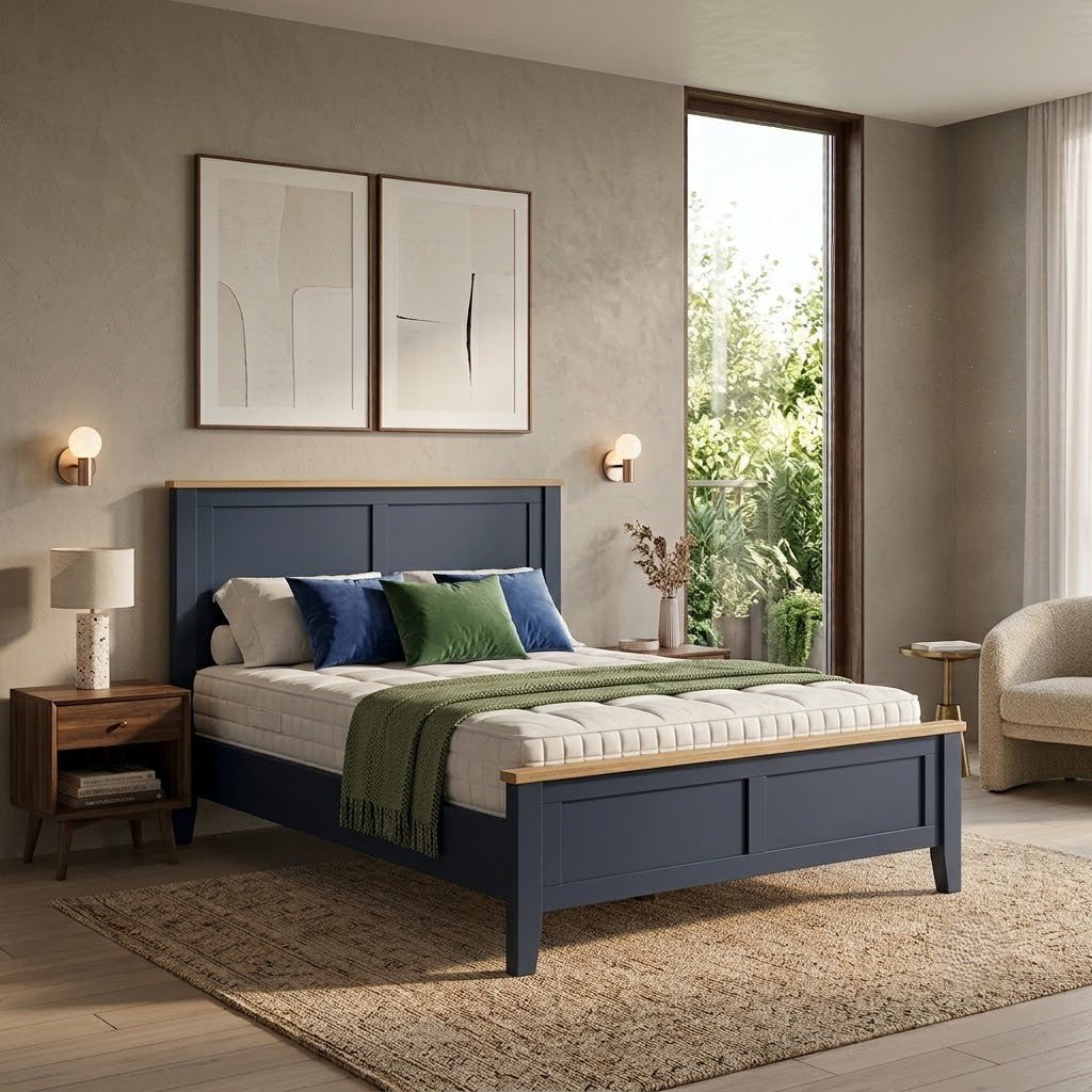 Ashbourne Navy Two Tone Bed - Preston Luxury Furniture