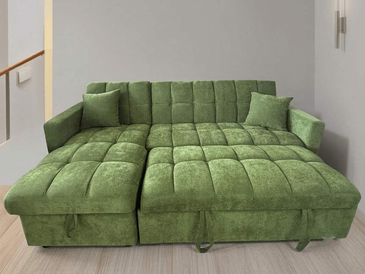 Carson Fabric Corner Sofa Bed with Storage – Modern Pull-Out Design - Preston Luxury Furniture -