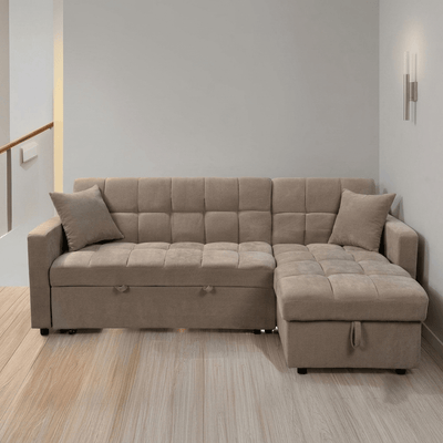 Carson Fabric Corner Sofa Bed with Storage – Modern Pull-Out Design - Preston Luxury Furniture -