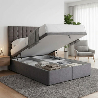 Chester Grey Ottoman Storage Bed - Preston Luxury Furniture