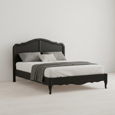 Classic Dark Oak Black Painted French Country Bed - Preston Luxury Furniture - bed