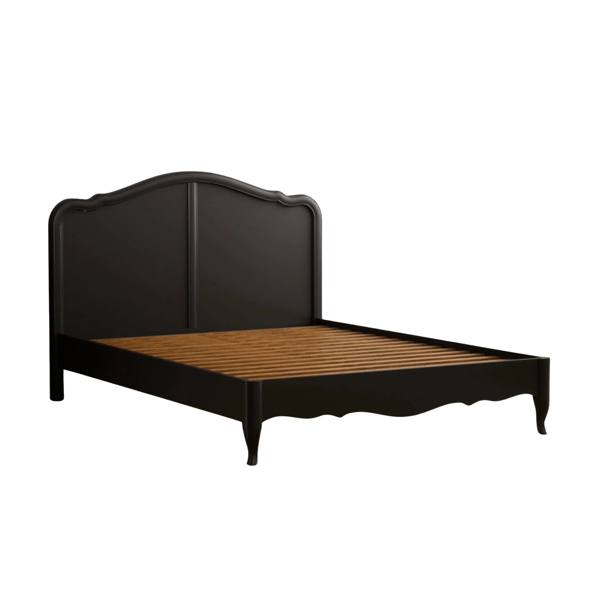 Classic Dark Oak Black Painted French Country Bed - Preston Luxury Furniture - bed