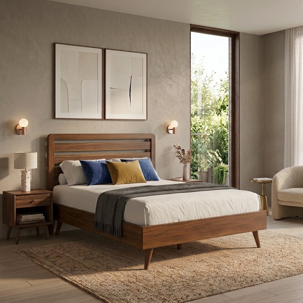 Elara Slatted Platform Bed - Preston Luxury Furniture