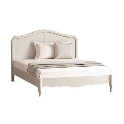 Elegant Cream White Painted Frame With Scalloped - Preston Luxury Furniture - bed