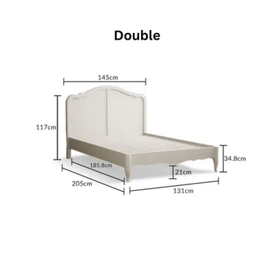 Elegant Cream White Painted Frame With Scalloped - Preston Luxury Furniture - bed
