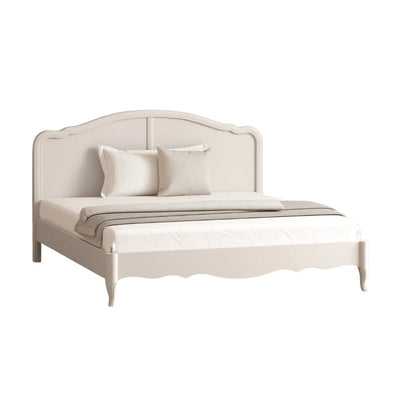 Elegant Cream White Painted Frame With Scalloped - Preston Luxury Furniture - bed