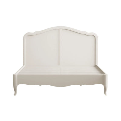 Elegant Cream White Painted Frame With Scalloped - Preston Luxury Furniture - bed