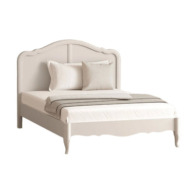 Elegant Cream White Painted Frame With Scalloped - Preston Luxury Furniture - bed