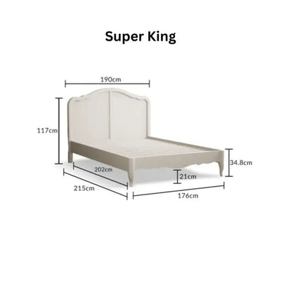 Elegant Cream White Painted Frame With Scalloped - Preston Luxury Furniture - bed