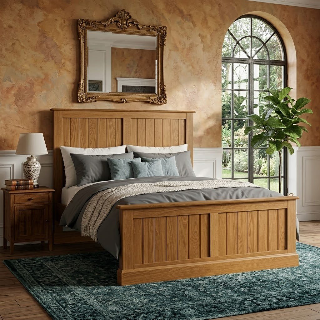 Everton Solid Wood Spindle & Panel Bed Frame - Preston Luxury Furniture -