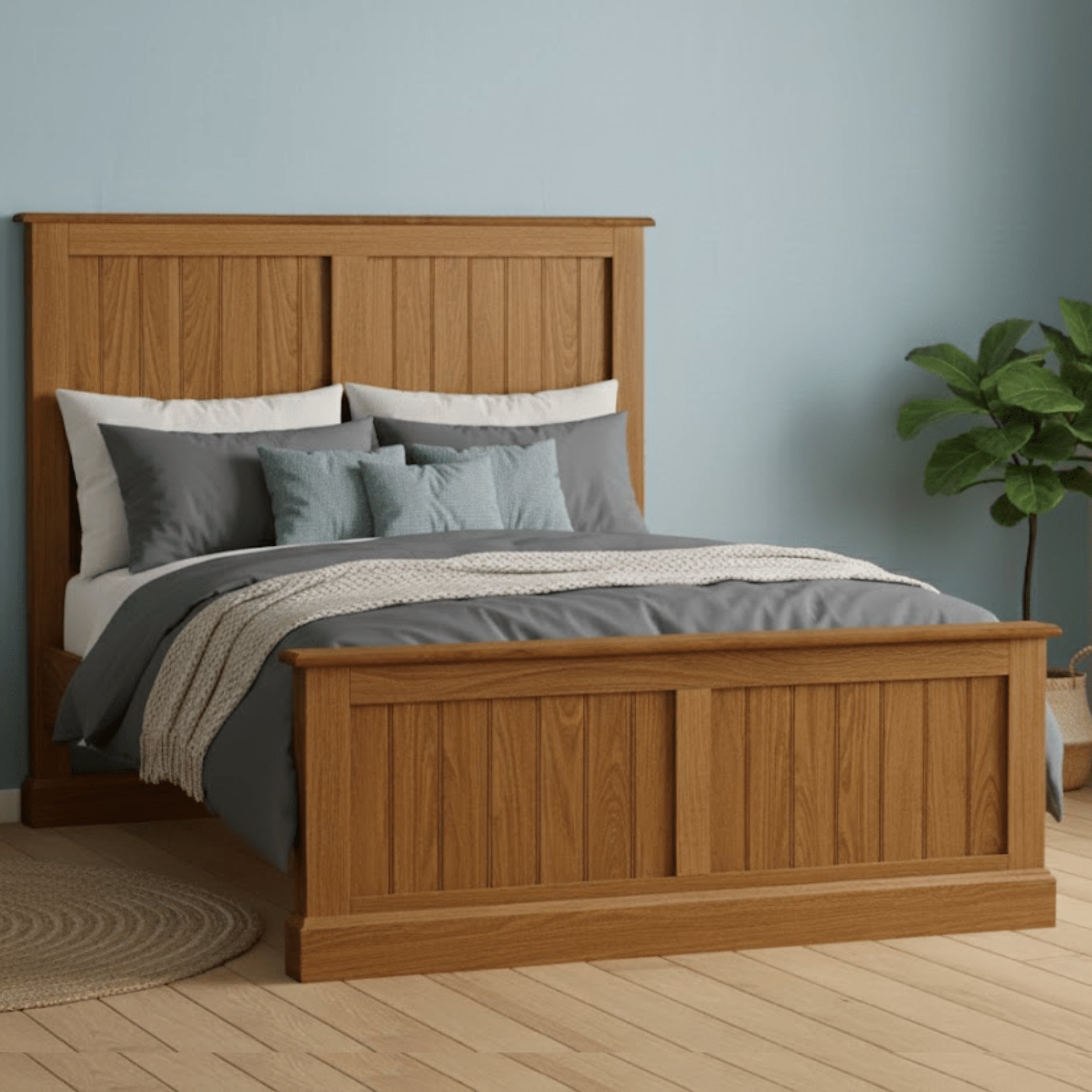 Everton Solid Wood Spindle & Panel Bed Frame - Preston Luxury Furniture -