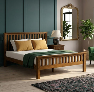 Harrogate Rustic Solid Oak Bed - Preston Luxury Furniture - Wooden Beds