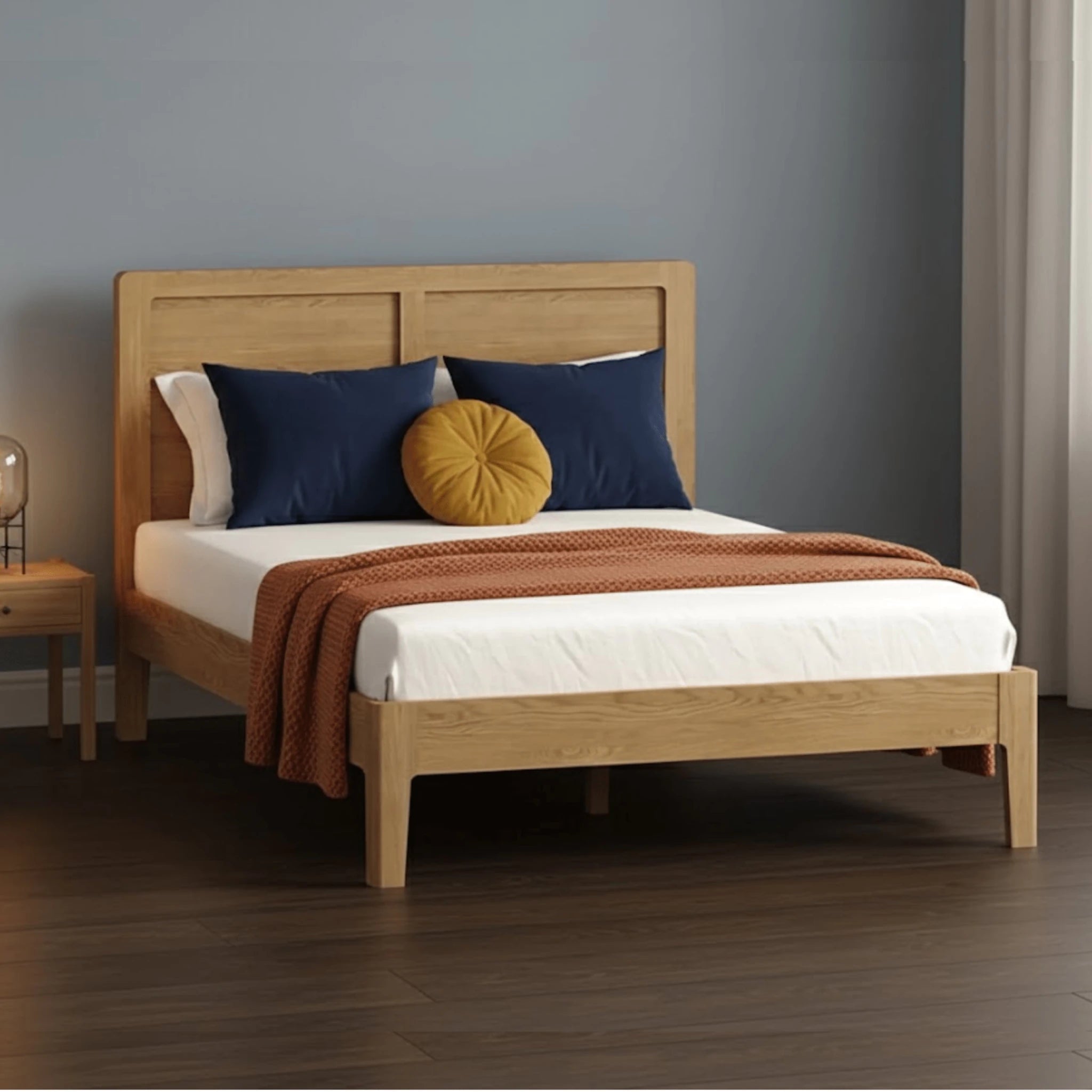 Loxton Solid Oak Double Bed - Preston Luxury Furniture