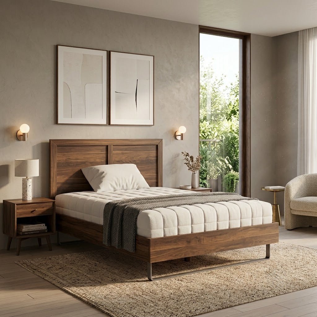 Solid Walnut Bed – Preston Luxury Furniture