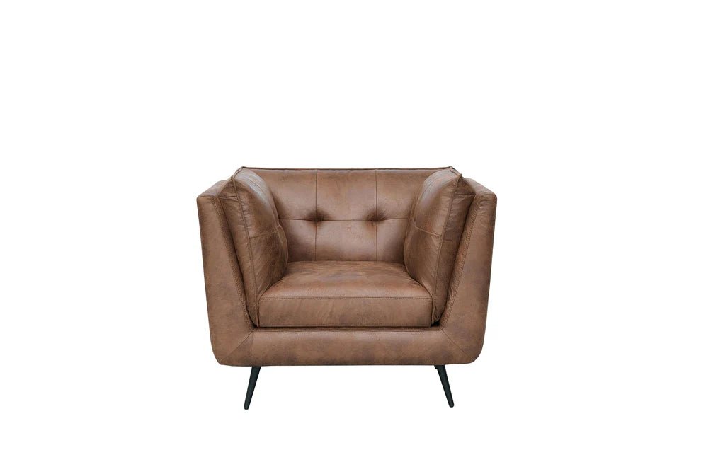 The Melbourne Suite - Brown Faux Leather Available as a 1, 2, or 3-seater - Preston Luxury Furniture