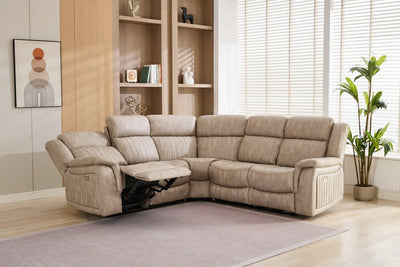The Stanley Electric Recliner Corner Sofa with Built in Cup Holders - Preston Luxury Furniture-